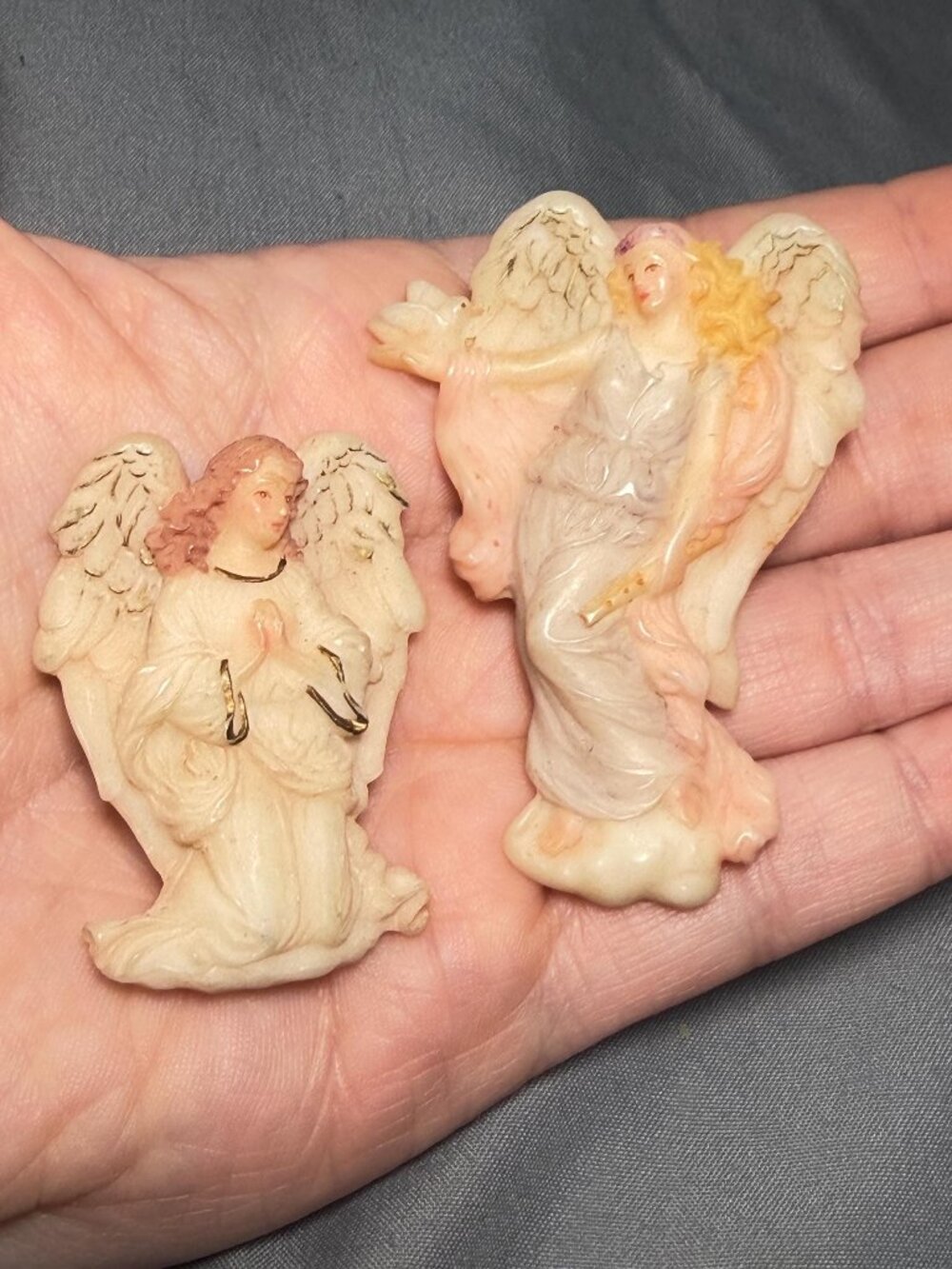 Roman Inc Vintage Angel Brooch Set 1994 1995 Resin Guardian Angel Pins